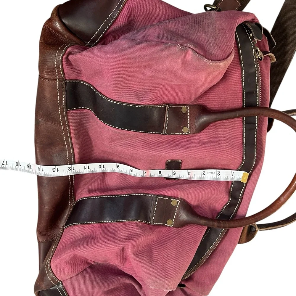 Cole Haan Men’s Large Leather Canvas Shoulder Duffle Bag